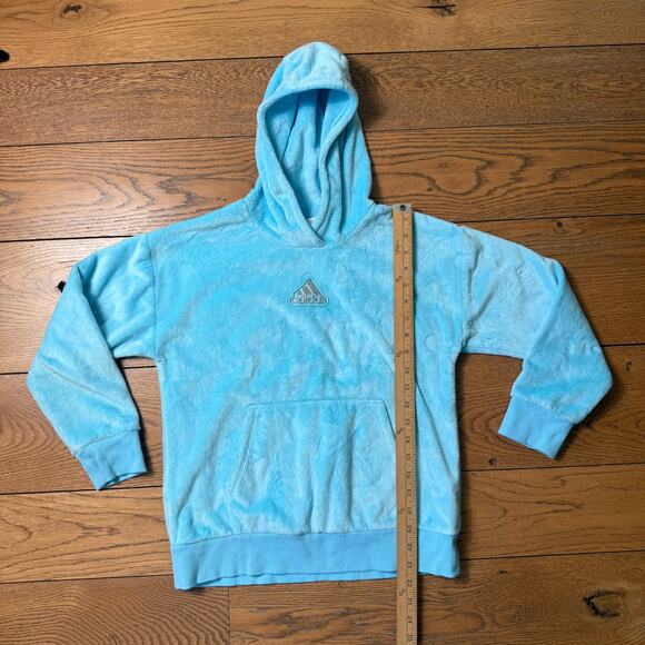 Adidas Small Badge of Sport Fleece Pullover Hoodie Youth L Cozy Fuzzy Sherpa - Picture 8 of 8